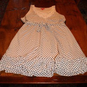 Elle Light Pink Polka Dot Sleeveless Dress w Belt. Fun & Flirty. Size XL